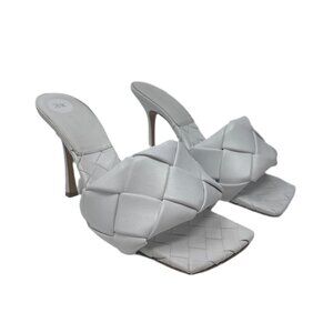 Bottega Veneta white leather sandal heels size-38